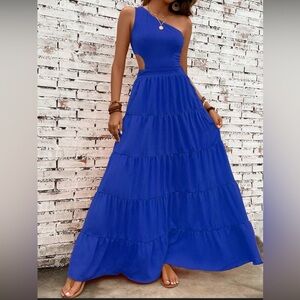 Ruffle Blue Maxi Dress